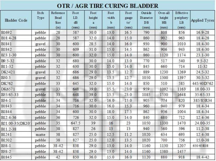 OTR Bias Tire Curing Bladder | HBT Rubber Industrial Co.,Ltd